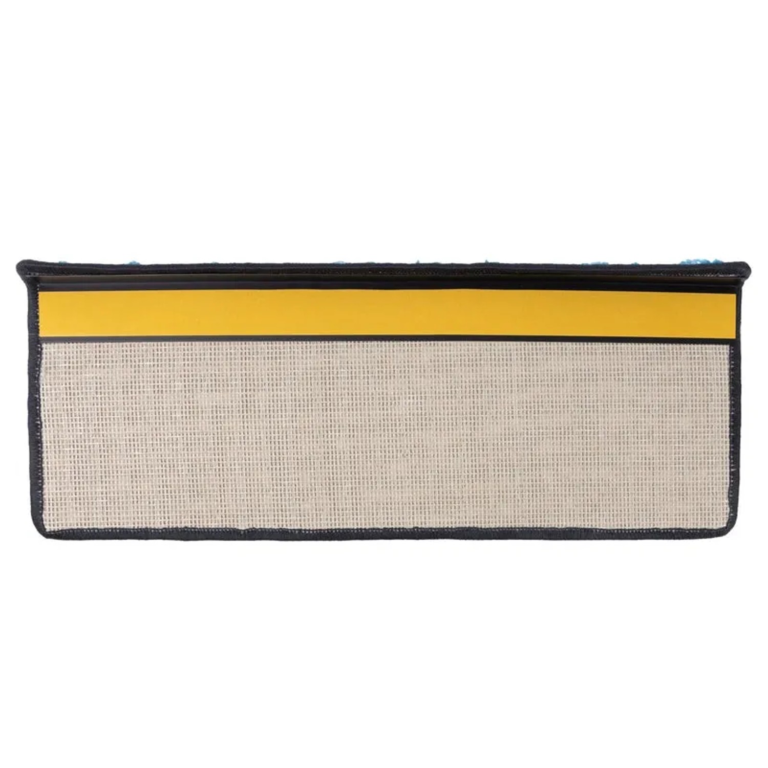 Rechteckige, hellblaue Shaggy Stufenmatte Barcelona (23,5x65 cm) für Treppen.