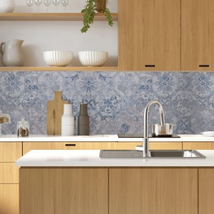 MySpotti Küchenrückwand Profix Cucina Vintage Fliesen, hellblau, 100x60 cm.