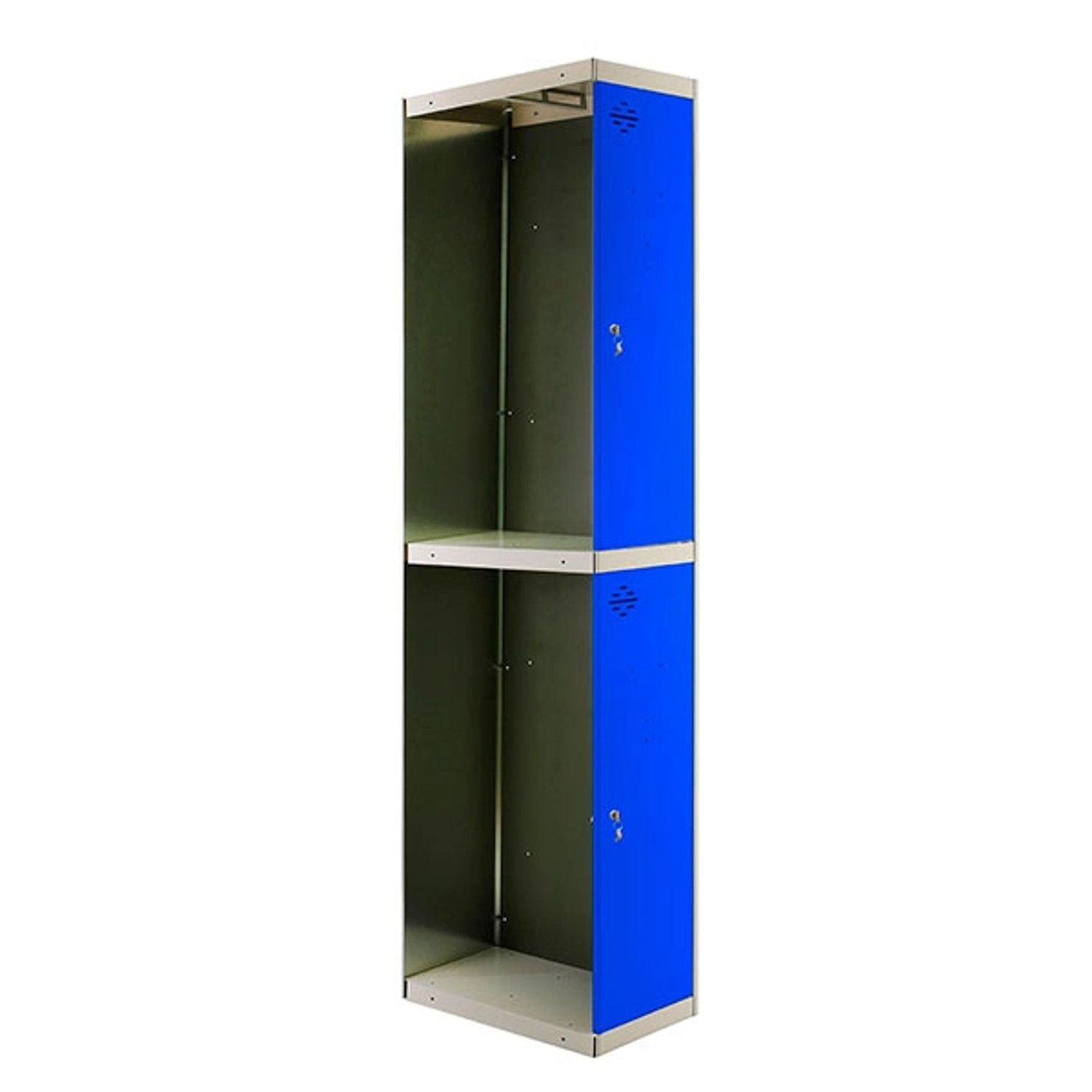 PROREGAL Spind AMEGO HxBxT 180 x 30 x 50 cm 2 Abteile Anbaumodul Grau-Blau günstig online kaufen