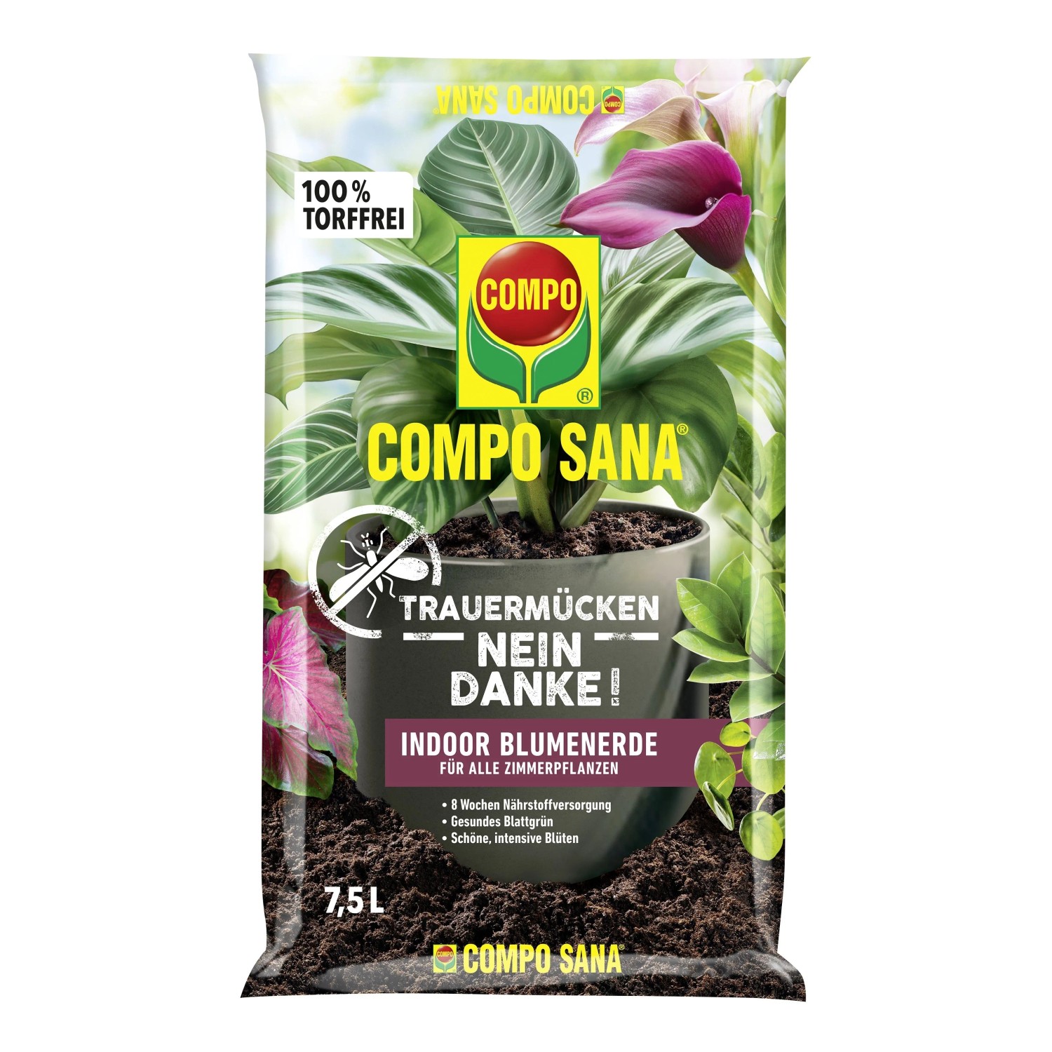 Compo Sana Indoor Blumenerde Trauermücken-Nein Danke! 7,5 L