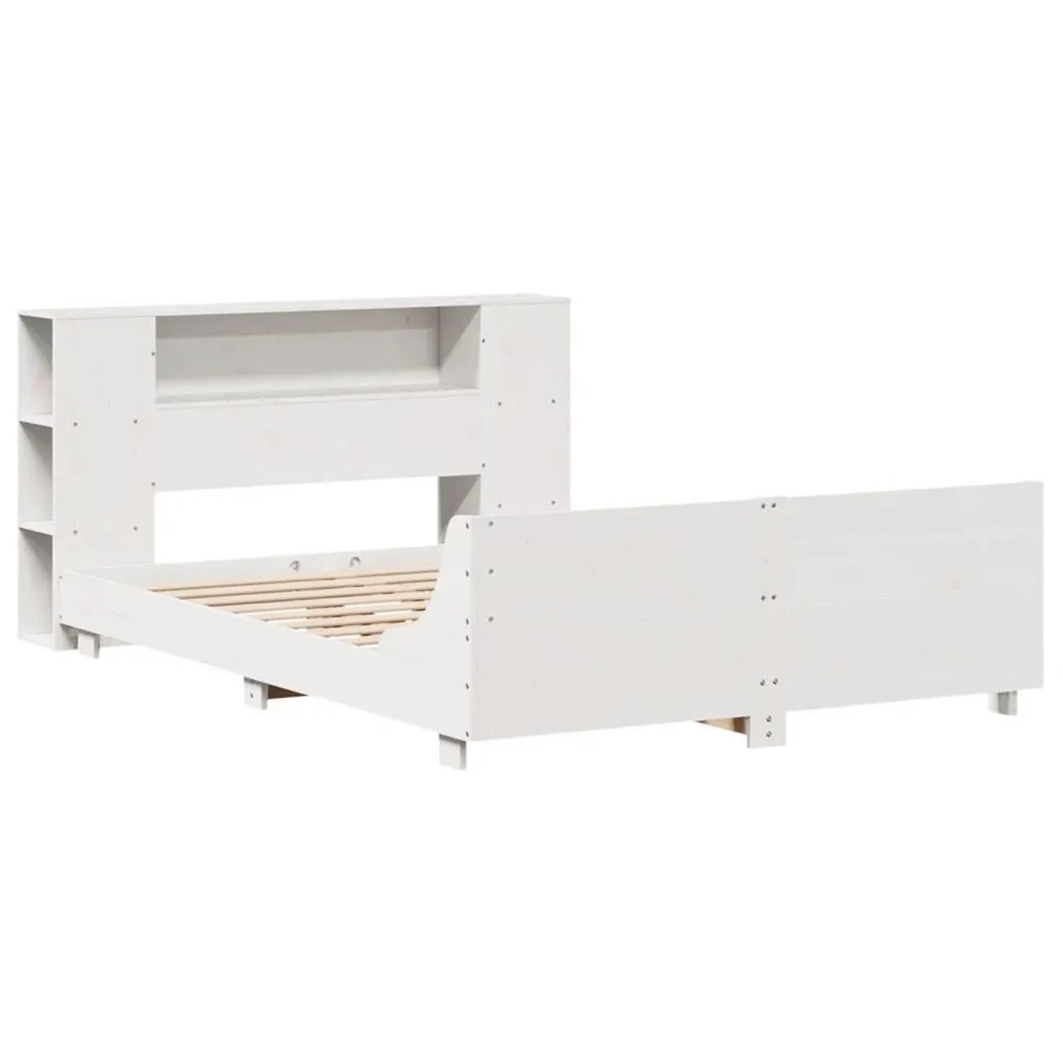 vidaXL Massivholzbett ohne Matratze Weiß 150x200 cm Kiefernholz 3323648 günstig online kaufen