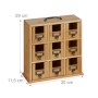 Relaxdays Teebox Bambus Natur 9 Fächer Wandmontierbar 29 x 30 x 11,5 cm 2,8 kg_4