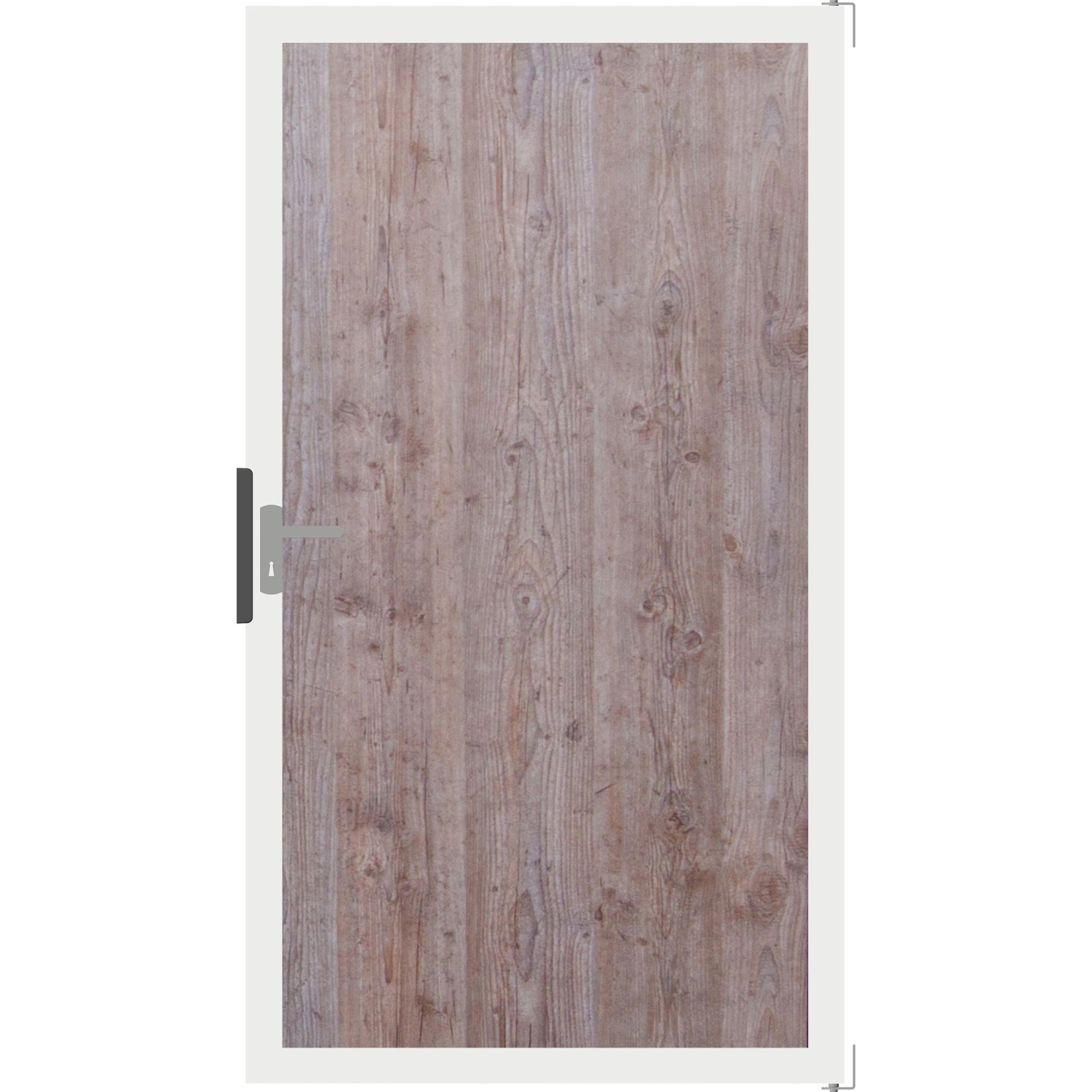 GroJa Sichtschutztor Premo Universal mit Alu-Rahmen 100x180x0,8 cm Holzoptik