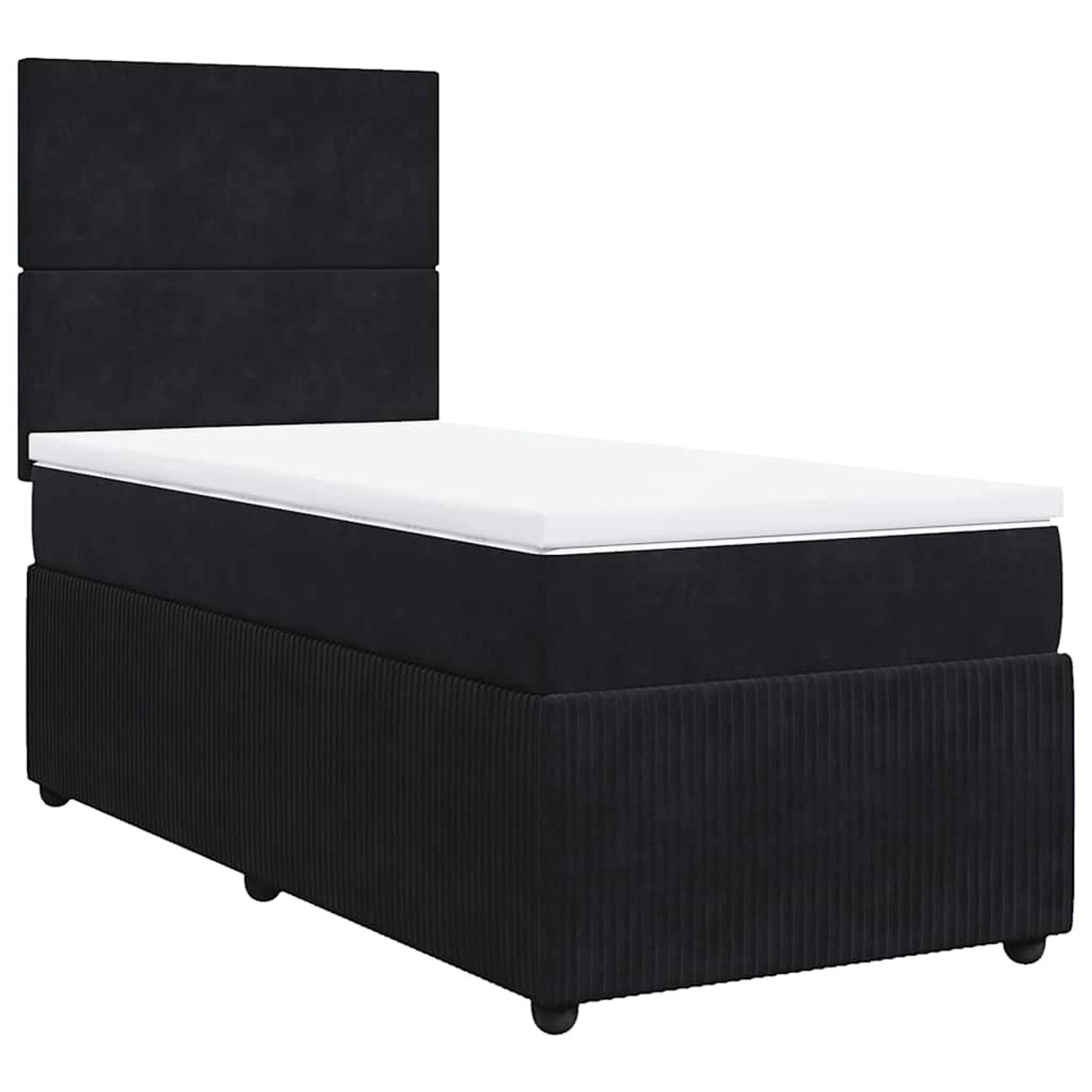 vidaXL Boxspringbett mit Matratze Schwarz 90x200 cm Samt 3292234 günstig online kaufen