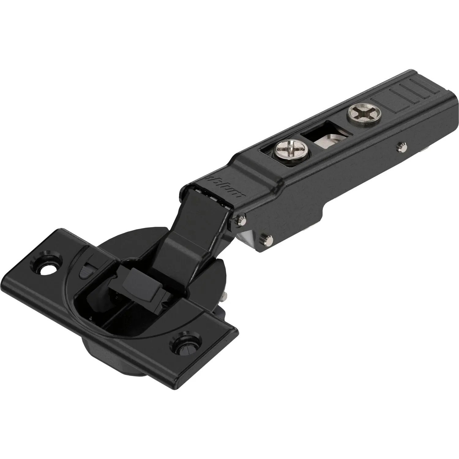 Blum Spezialscharnier Clip Top Blumotion 110 Grad Gerade mit Feder Onyx Schwarz Schrauben
