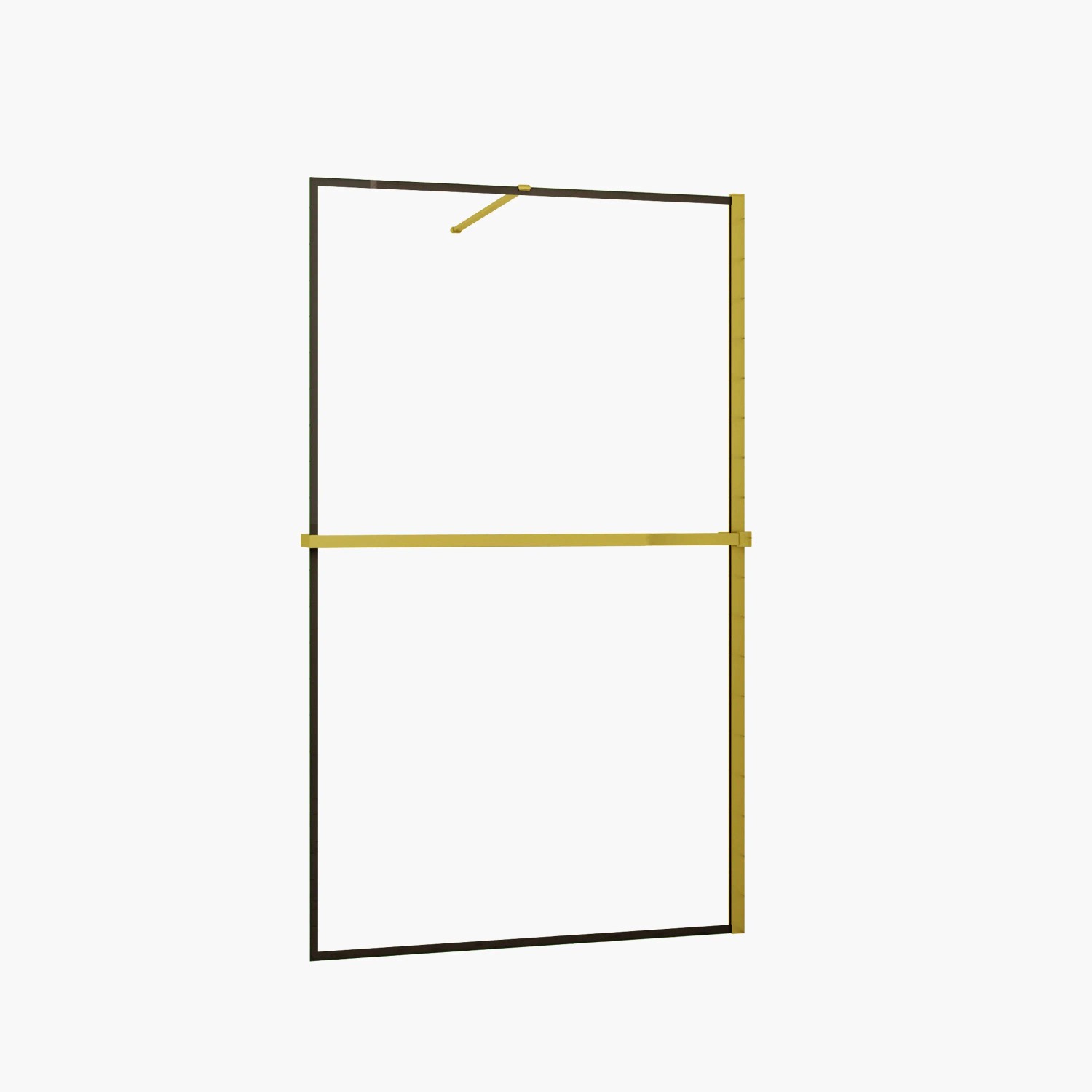 Duschparadies Walk-in Duschen 90 x 200cm Mit Duschregal Handtuchhalter 8mm Nano Glasscheibe Mit Schwarzem Rand Goldrahmen