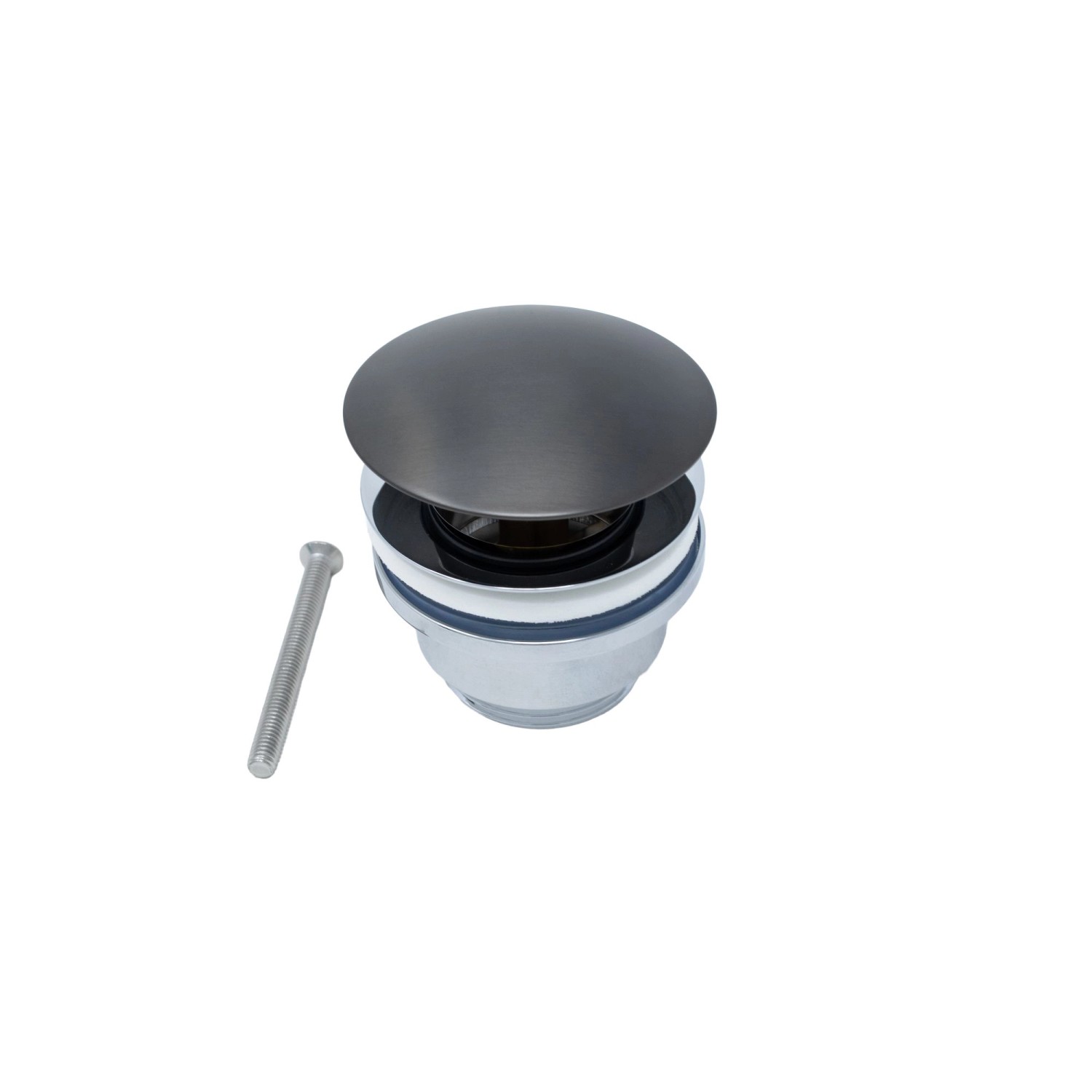 Ablaufgarnitur in Industrial-Optik für Schöner Wohnen Waschtischarmatur Kadia.