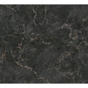 Michalsky Vliestapete Change: Schwarzer Marmor mit goldenen Akzenten.