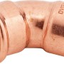 Kupfer Press-Bogen, 45 Grad, Durchmesser 28 mm für Sanitär-, Solar- und Heizungsbereich.