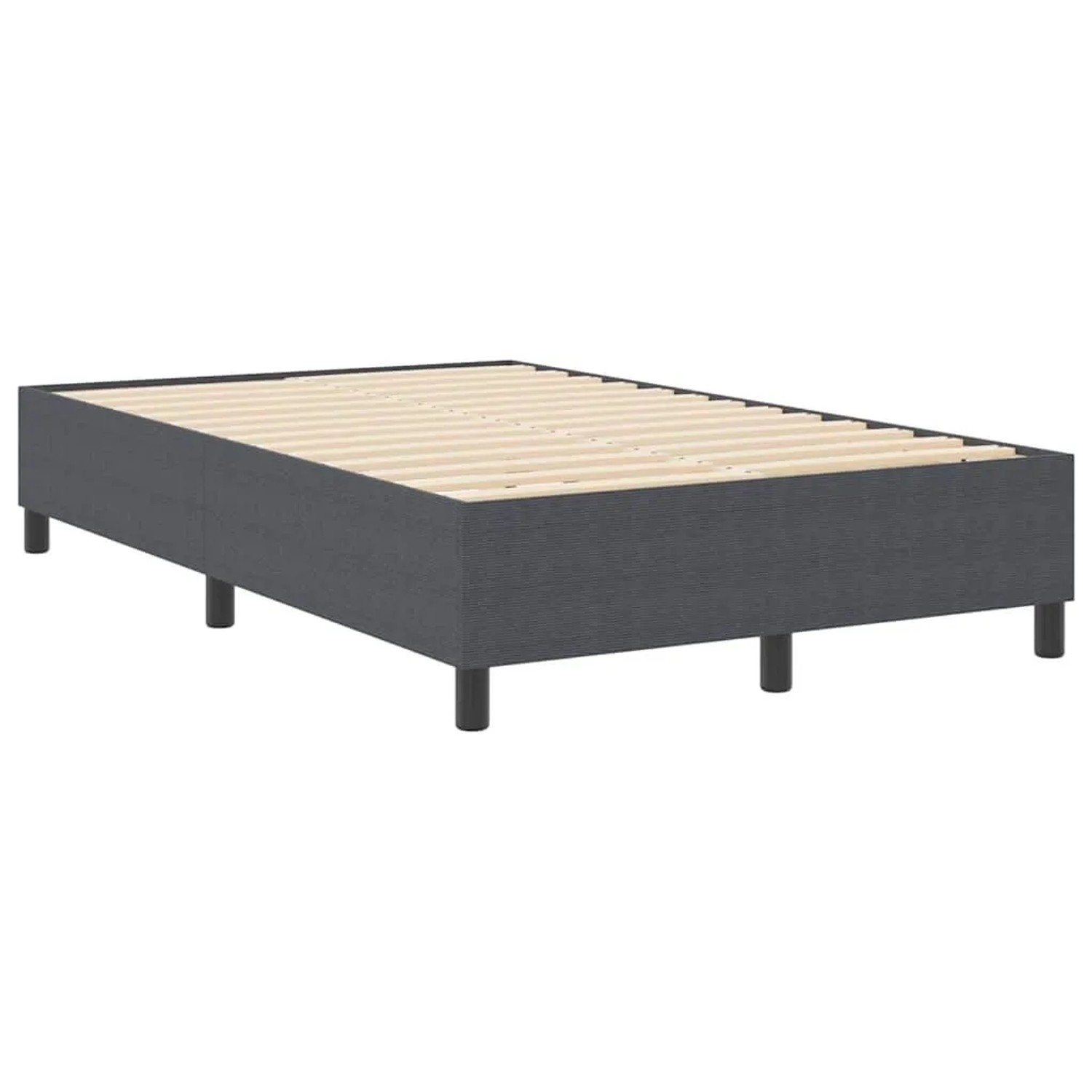 vidaXL Boxspringbett Dunkelgrau 120 x 200 cm Cordstoff 3337403 günstig online kaufen
