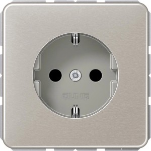 Jung Steckdoseneinsatz CD500 Platin, Detailansicht.
