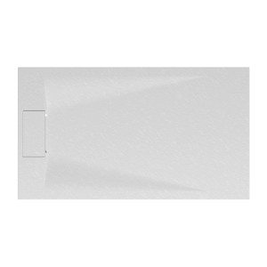 Rechteckige, weiße Breuer Duschwanne LiteLine aus Mineralguss, 60x80x90 cm.