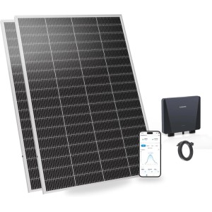 SUNSHARE Balkonkraftwerk 400W mit Wechselrichter und App-Steuerung.