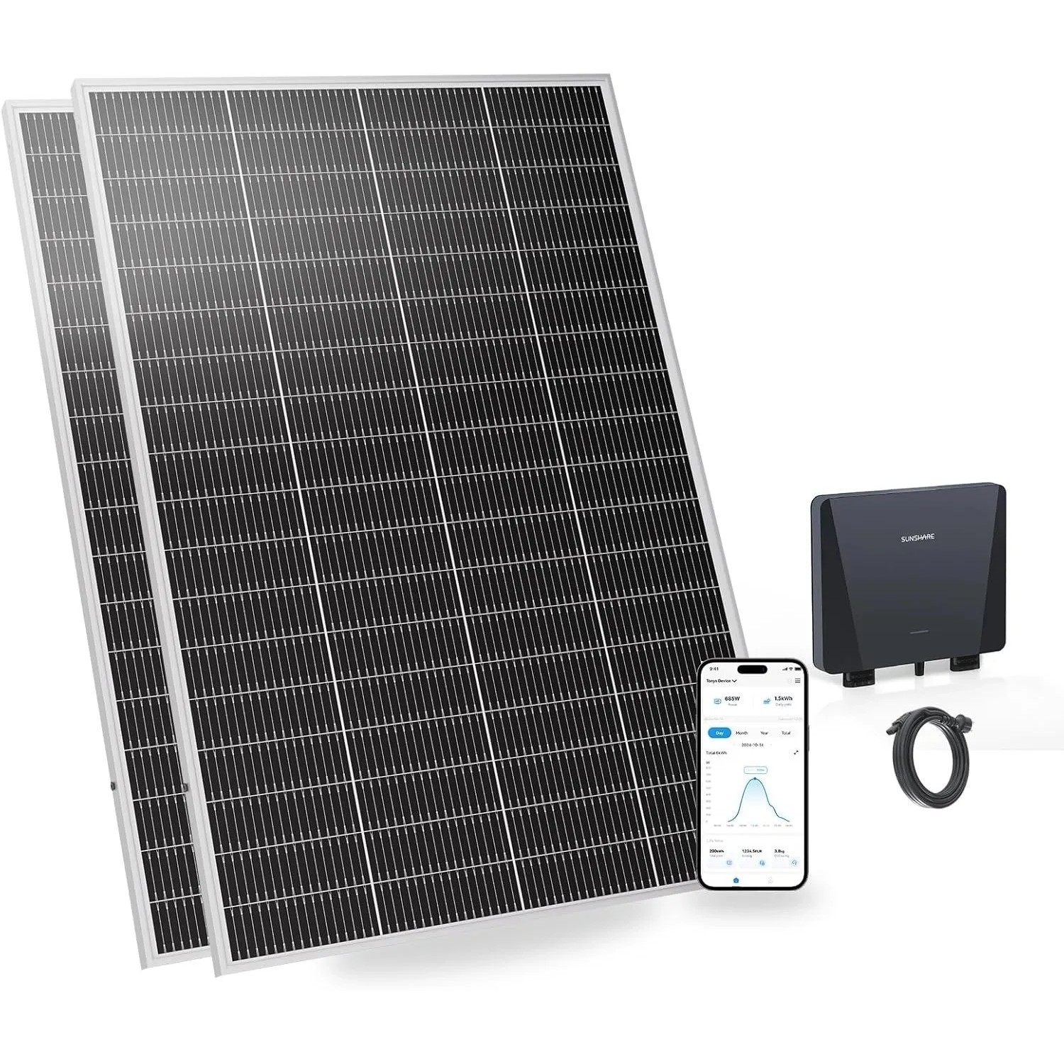 Image of SUNSHARE Ray Lite 400W Balkonkraftwerk Mit 800W Mikro Wechselrichter Ohne Halterung