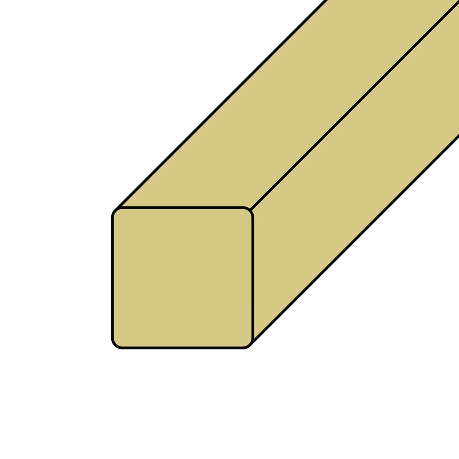 Kantholz, druckimprägniert, 9x9x180 cm, für Zaunbau und Sichtschutz im Garten.
