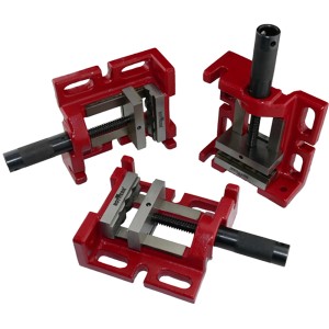 Rotwerk Maschinenschraubstock MSS75 VH, robust, rot, mit Spannbacken und Anzugsspindel.