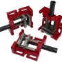 Rotwerk Maschinenschraubstock MSS75 VH, robust, rot, mit Spannbacken und Anzugsspindel.