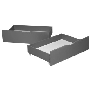 Homestyle4u Bettkasten 2er Set, grau, 82x22x53 cm. Ausziehbare Schubladen für Betten, zur Aufbewahrung von Bettzeug.