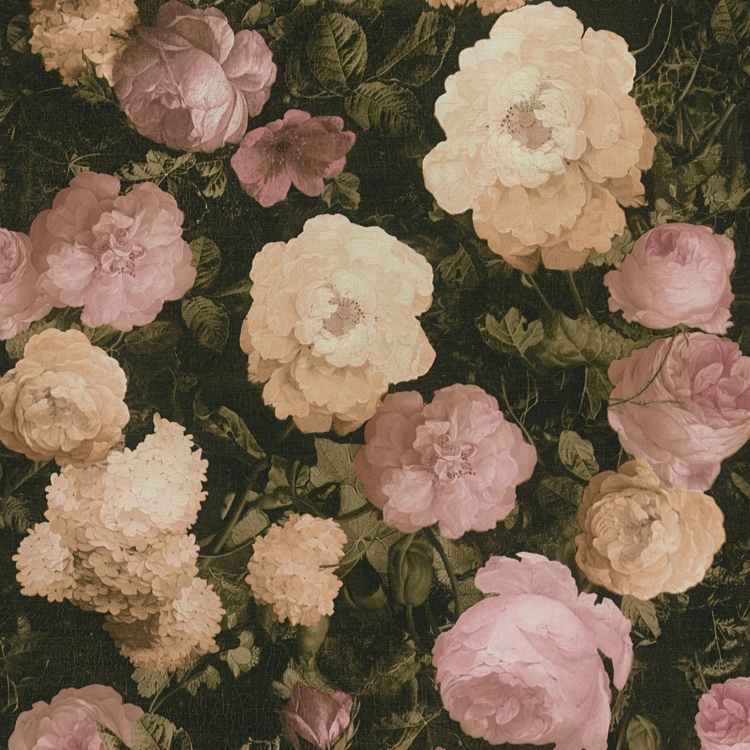 PROFHOME 376501-GU Blumen Tapete Floral Matt Rosa Creme Grün 0,53 m x 10,05 günstig online kaufen