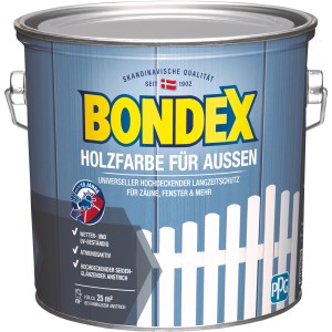 Dose Bondex Holzfarbe für Außen, Anthrazit, 2,5L. Wetterschutzfarbe für Holzoberflächen.
