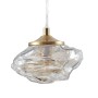 Moderne Lindby Pendelleuchte Piatra in Creme mit Glas Lampenschirm für Wohnzimmer.