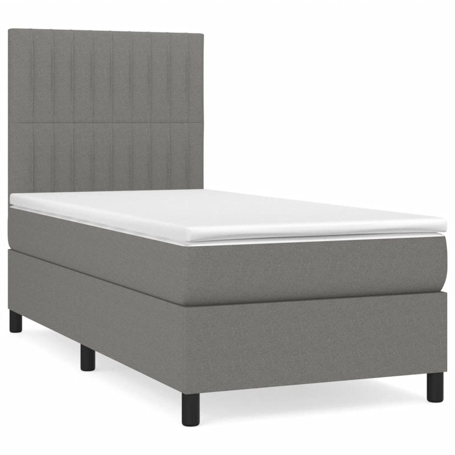 vidaXL Boxspringbett mit Matratze Dunkelgrau 80x200 cm Stoff1378132 günstig online kaufen
