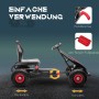 HOMCOM Gokart Kinderfahrzeug: Schwarz, verstellbarer Sitz, Gummireifen, Handbremse, Pedale für Vor-/Rückwärtsfahrt.