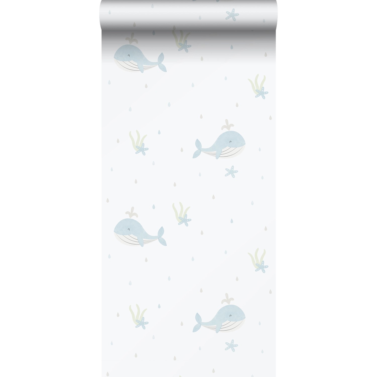 Sanders & Sanders Tapete Walen Hellblau und Weiß 53 cm x 10.05 m günstig online kaufen