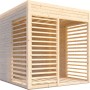 Bertilo Pavillon Garten-Lounge aus Holz mit Lamellen, 234x226 cm.