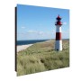 Schwarzer Schlüsselkasten mit Leuchtturm-Motiv, 50 Haken, beschreibbar & magnetisch.