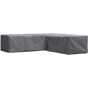 Graue Perel Schutzhülle für L-förmige Lounge-Gruppe, Abdeckung für Gartenmöbel.