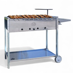Grillpeter Mangal Batyr Deluxe 80 Edelstahl Schaschlikgrill +10 Spieße