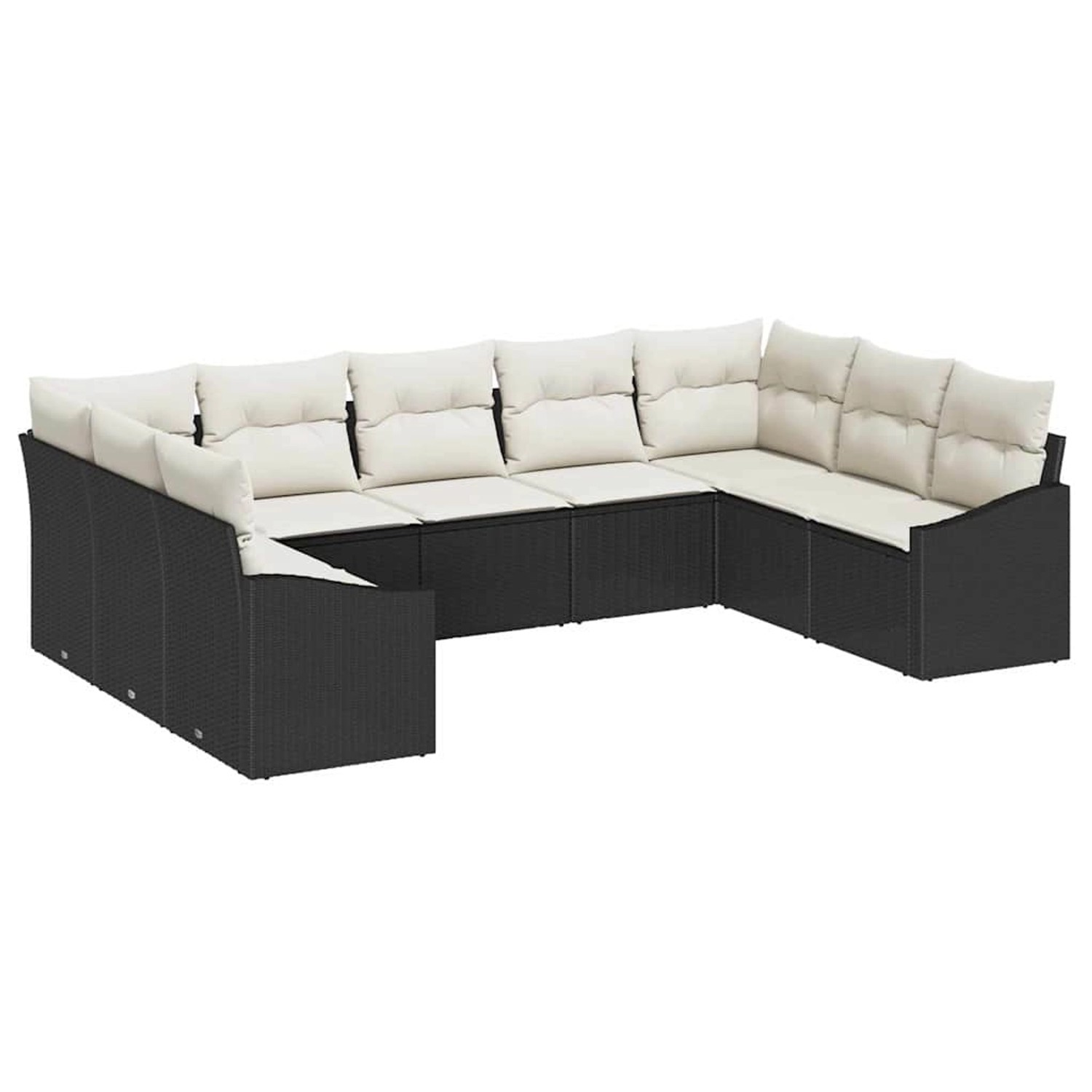 vidaXL Garten-Sofa-Set 9-Tlg Schwarz Poly Rattan 3346877 günstig online kaufen