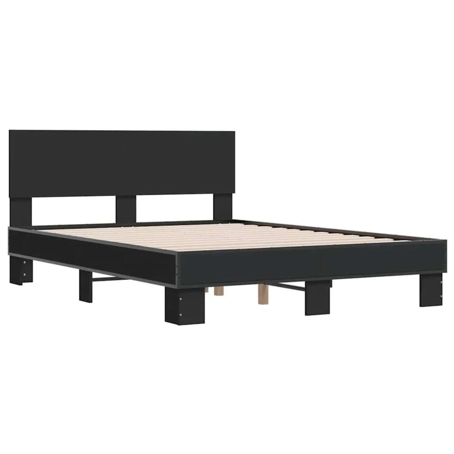 vidaXL Bettgestell Schwarz 120x190 cm Holzwerkstoff und Metall 3280202 günstig online kaufen
