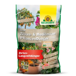 Neudorff Azet Zitrusdünger, 750g Packung für gesunde Pflanzen und aromatische Früchte.