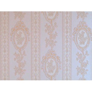 Strukturprofiltapete Ornament in Creme mit Glitzer für elegante Wände.