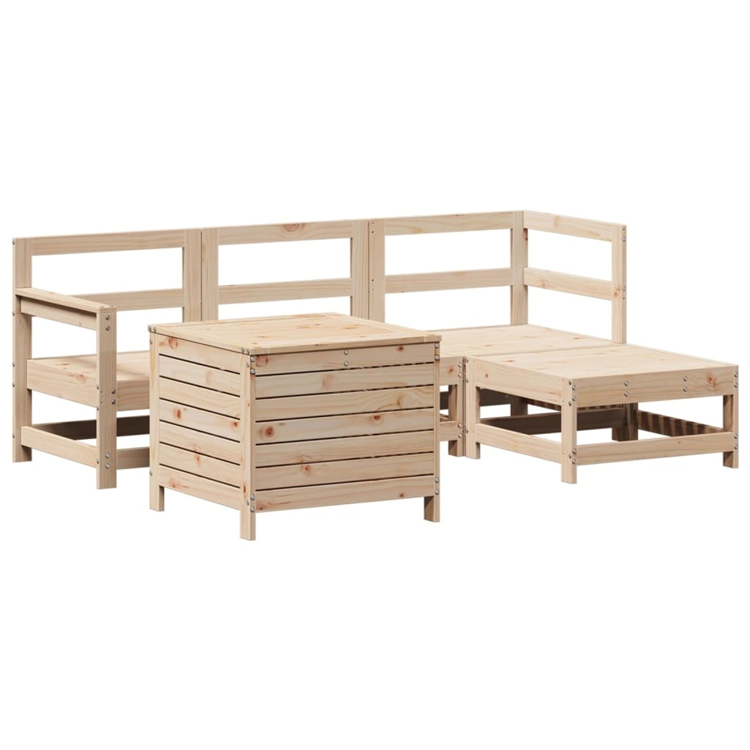 vidaXL 5-Tlg Garten-Sofagarnitur Massivholz Kiefer 3250500 günstig online kaufen