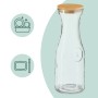 2er-Set: Transparente Wasserkaraffen aus Glas mit Bambusdeckel. Ideal für Wasser, Saft und Eistee.