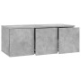 VidaXL TV-Schrank, Betongrau, mit 3 Schubladen, 80x34x30 cm. Holzwerkstoff. Ideal für Wohnzimmer.