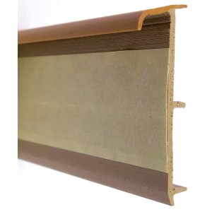 Teppichleiste Buche 50mm x 14mm x 2500mm mit Klebeband zur einfachen Montage.