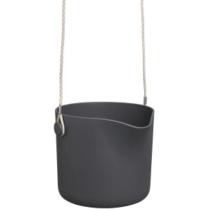 Anthrazitfarbener Elho B.For Swing Blumentopf Ø 18 cm mit Aufhängung.