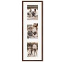 Galerierahmen in Nussbaum-Optik für 3 Fotos (13x18 cm). Wandbilderrahmen für Hoch- und Querformat.