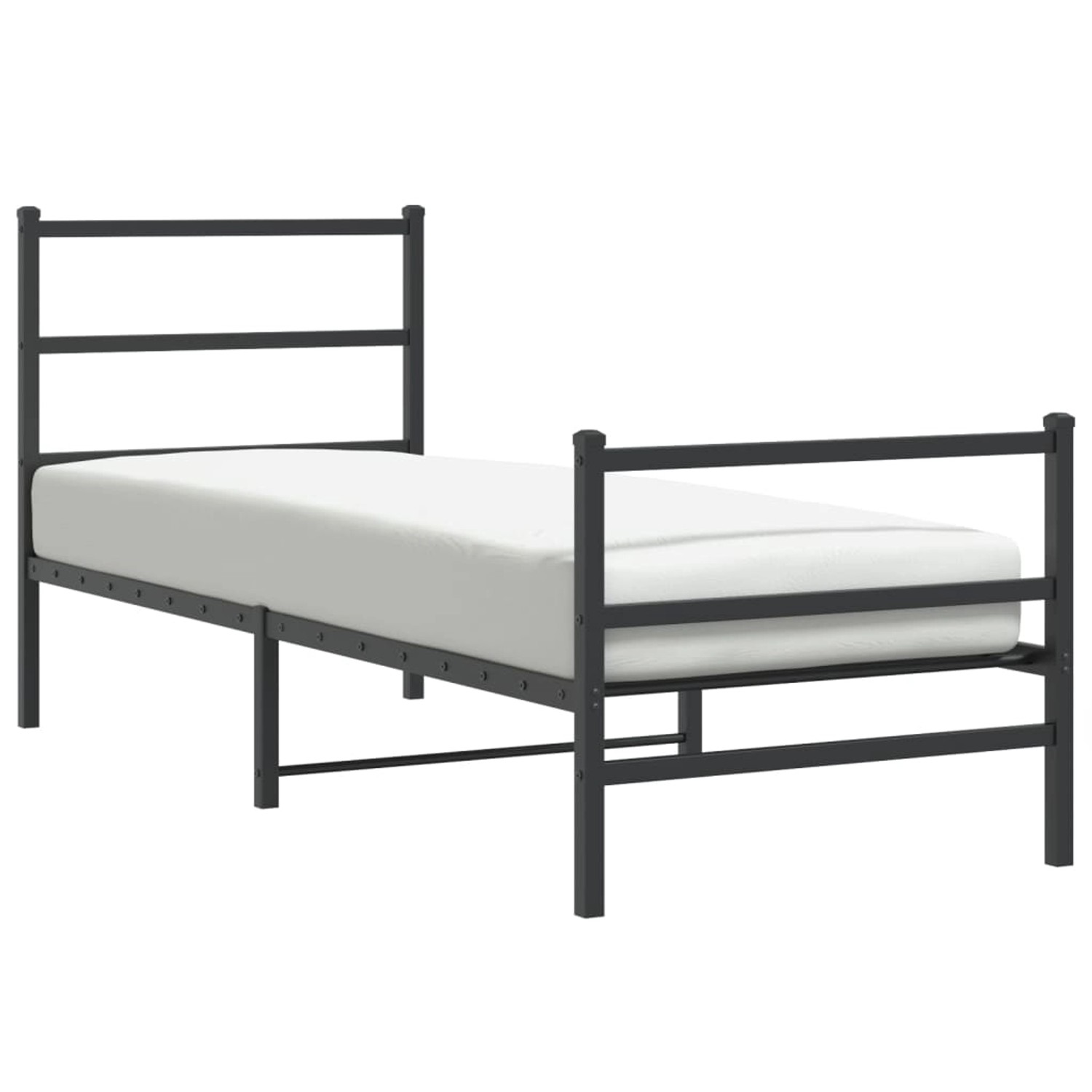 vidaXL Bettgestell mit Kopf- und Fußteil Metall Schwarz 80x200 cm Modell 71 günstig online kaufen