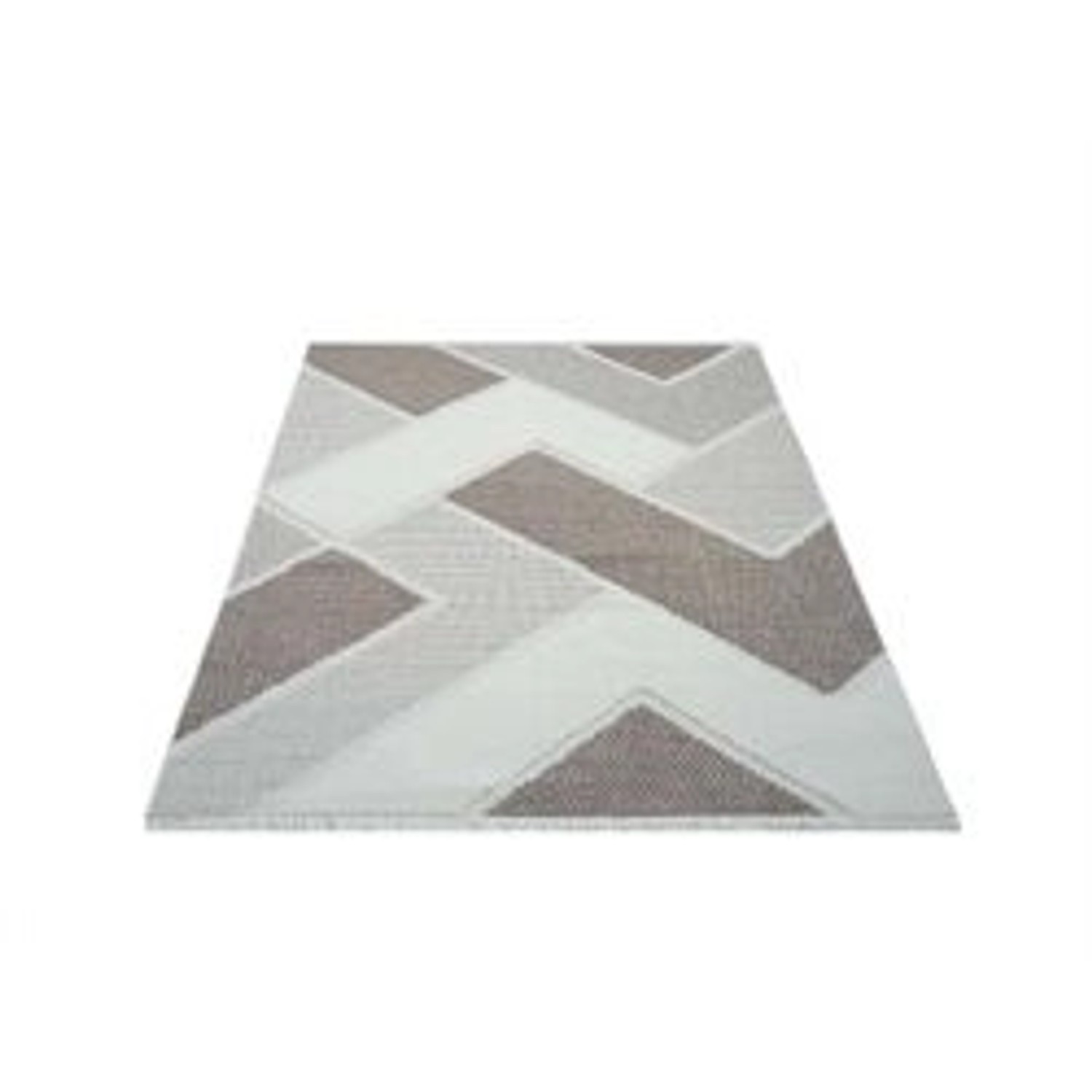 payé Teppich Linda 77 Kurzflor 80x150 cm Beige Geo-Muster günstig online kaufen