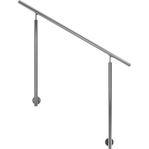 Dolle Eingangsgeländer Edelstahl, 150 cm, mit 2 Pfosten zur Wandmontage.