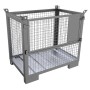 Silberne Schake Kranbare Gitterbox, 1200x800x1074 mm, für Lager und Transport.