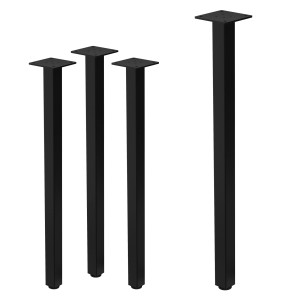 ML-Design Tischbeine, 4er Set, I-Form, 72cm, schwarz, Stahl, für Tische.