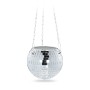 Relaxdays Hängeampel Discokugel Glas Silber 15 cm Durchmesser 62,5 cm Länge
