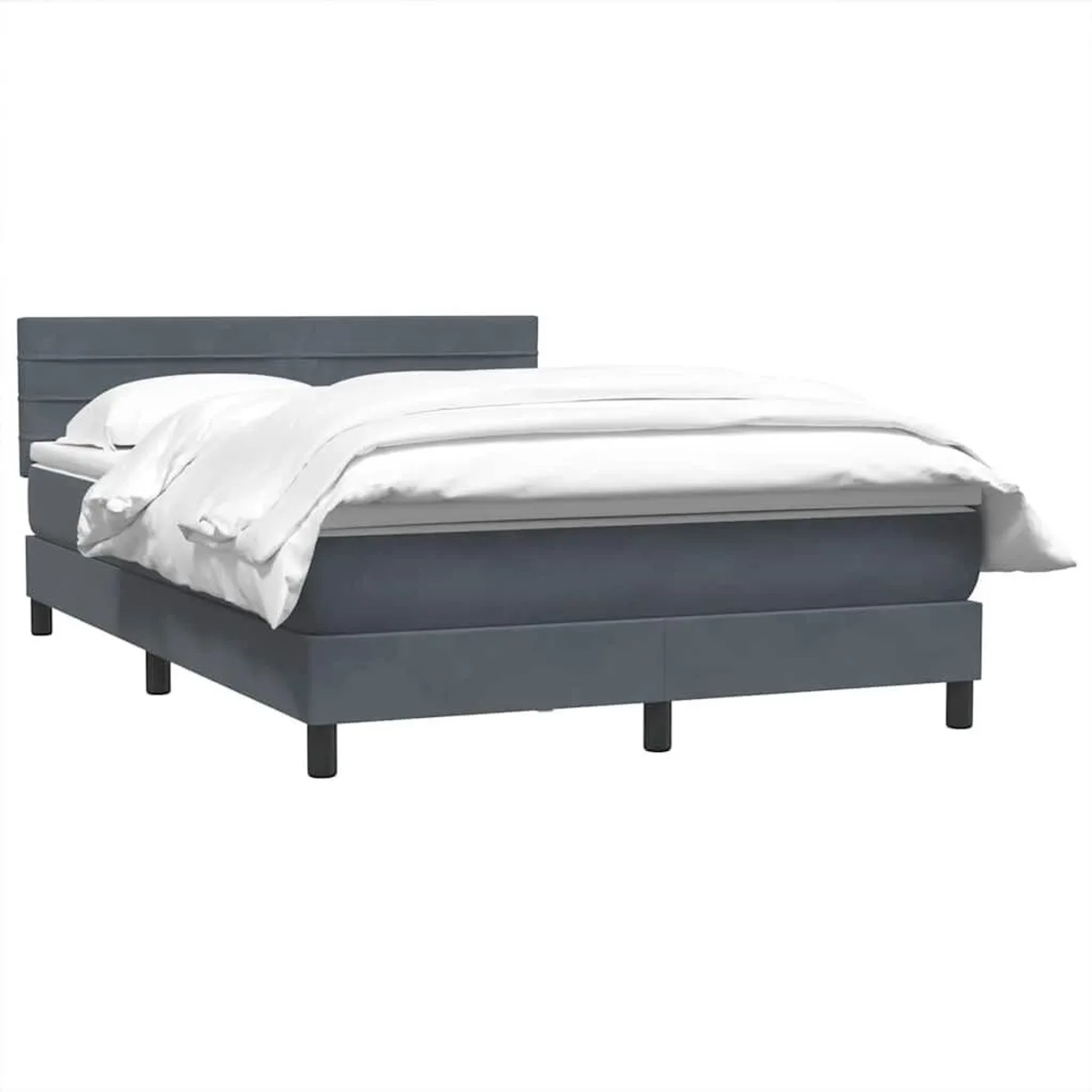 vidaXL Boxspringbett mit Matratze Dunkelgrau 140x210 cm Samt 3316306 günstig online kaufen