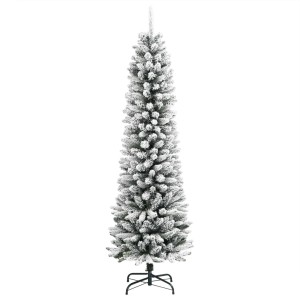 vidaXL Künstlicher Weihnachtsbaum Schlank mit Schnee 120 cm PVC & PE 4019685